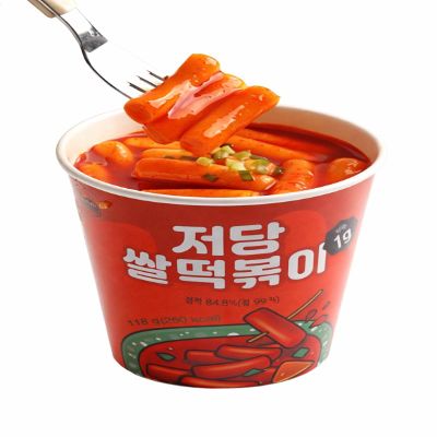 Low Sugar Rice Tteokbokki Korean Spicy Rice Cake Meal with Erythritol Sweetener, Microwave Ready in 2 Minutes, 250 kcal Single Serving, Shelf-Stable Product of Korea