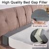 Mozzeilee Bed Sofa Crack Filler, Mattress Wedge Pillow Headboard or Wall Gap Filler with Removable Cover, High Density Foam Bedside Cushion (47x4x6inch,Dark Gray) view 2