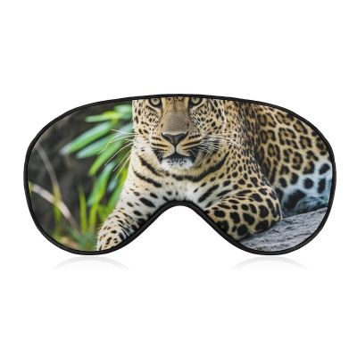African Leopard on Rock Sleep Mask Adjustable Light Blocking Blindfold Soft Breathable Eye Mask Eyeshade Night Eye Cover Night Blindfold Sleep Shade Cover for Travel Yoga Nap