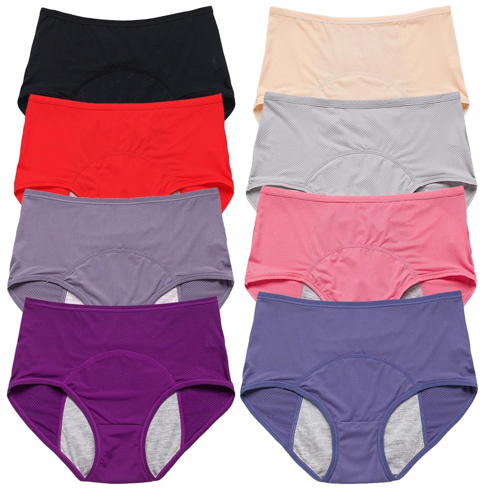 Leakproof Panties for Women Over 60, Leak Proof Underwear, Leakproof Ladies Underwear (US, Alpha, Large, Regular, Regular, 8Pcs)