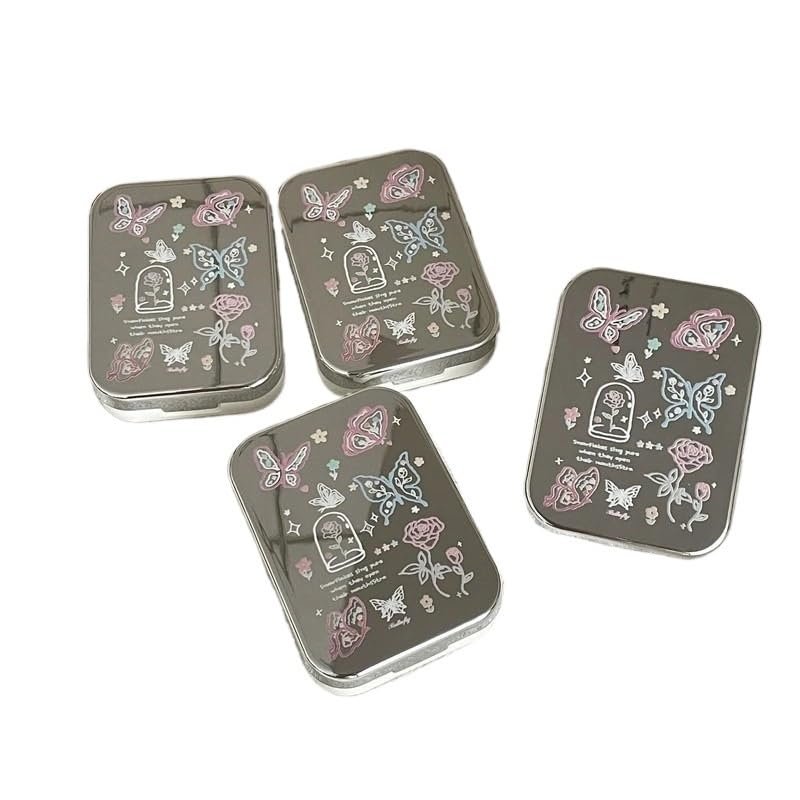 2pairs/set Contact Lens Case For Girls Portable Mini Contact Lens Box Contact Lens Container Soak Storage Kit