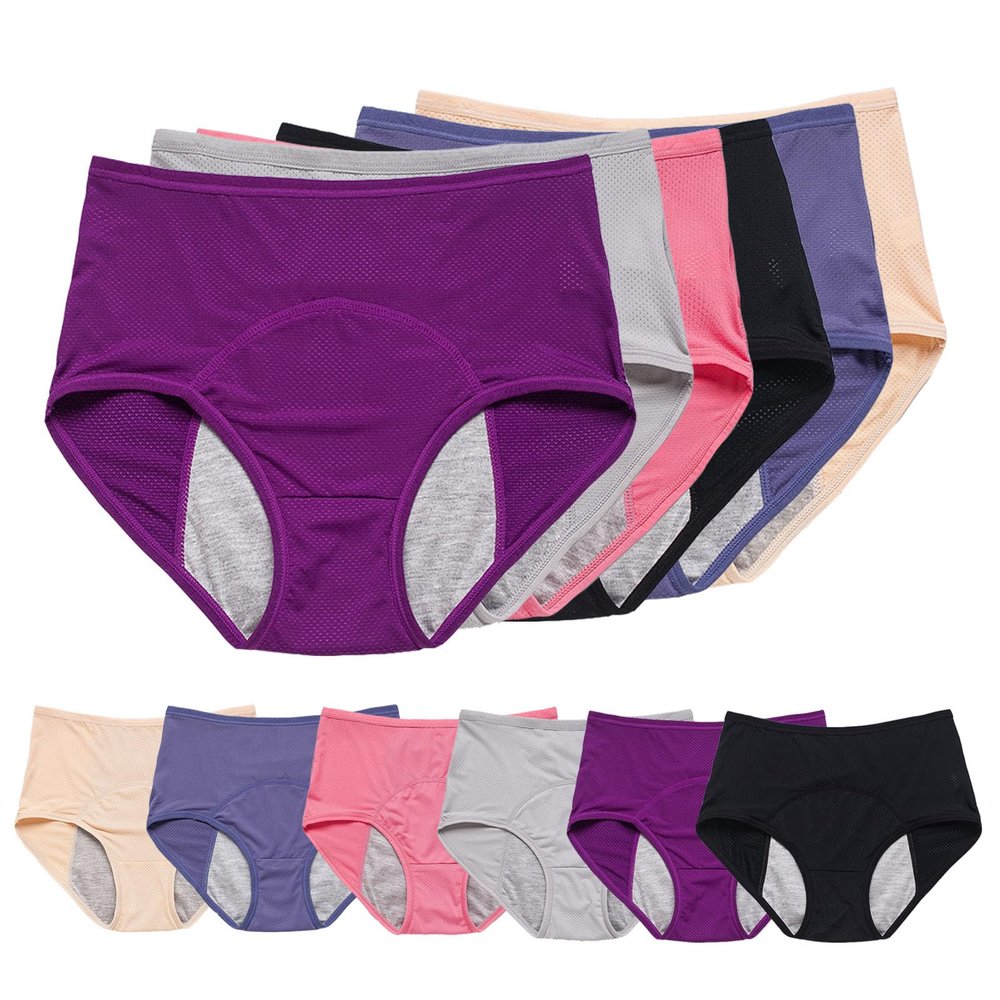6pcs Women's Incontinence Underwear Washable, Incontinence Panties for Women Over 60 Plus Size