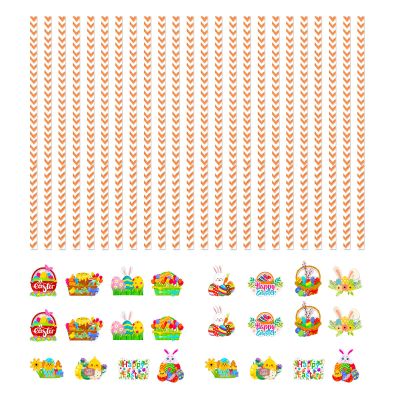24pcs Easters Eggs Rabbits Paper Beverage Drinking Straw Decorative Drink Wedding Birthday Party Supplies Easters Decoration