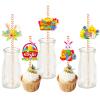 24pcs Easters Eggs Rabbits Paper Beverage Drinking Straw Decorative Drink Wedding Birthday Party Supplies Easters Decoration view 2