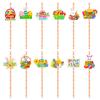 24pcs Easters Eggs Rabbits Paper Beverage Drinking Straw Decorative Drink Wedding Birthday Party Supplies Easters Decoration view 3