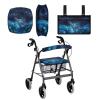 Luarisgur Sea Turtle Rollator Walker Seat and Backrest Covers Wheelchair Side Bag for Senior and Adults Pack of 3 Rollator Seat Cushion Back Bar Cover Set Wheelchair Accessories for Seniors view 1