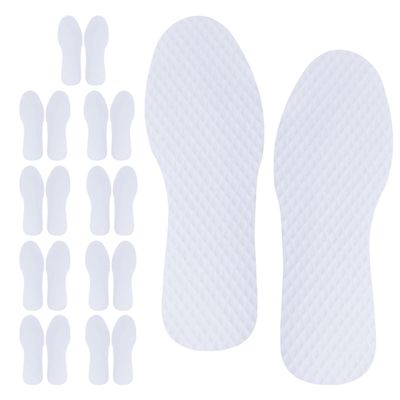 Abaodam 10 Pairs Wood Pulp Paper Insoles for Sneakers, Thin Breathable Shoe Inserts with Flexible Cut-to-fit Design, Cooling Disposable Sports Insoles for Men and Women
