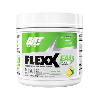 GAT SPORT FLEXX EAAs New & Improved 9g EAAs + Ashwagandha | Muscle Recovery & Hydration | 3rd Party Tested | 30 Servings (Lemon Lime)