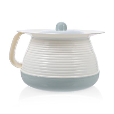HOODANCOS Portable Covered Chamber Pot and Plastic Spittoon for Elderly, Light-Colored Night Urine Pot with Lid, Portable Bedpan for Home and Travel Use