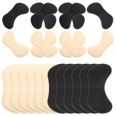 TOYANDONA Adhesive Heel Cushion Pads for Womens Shoes 24pcs (12 Black 12 Beige) Breathable Protective Heel Liners Invisible Shoe Inserts to Prevent Blisters and Enhance Comfort