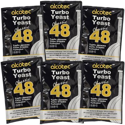 Alcotec 48 Hours Classic Turbo Yeast (Pack of 6)