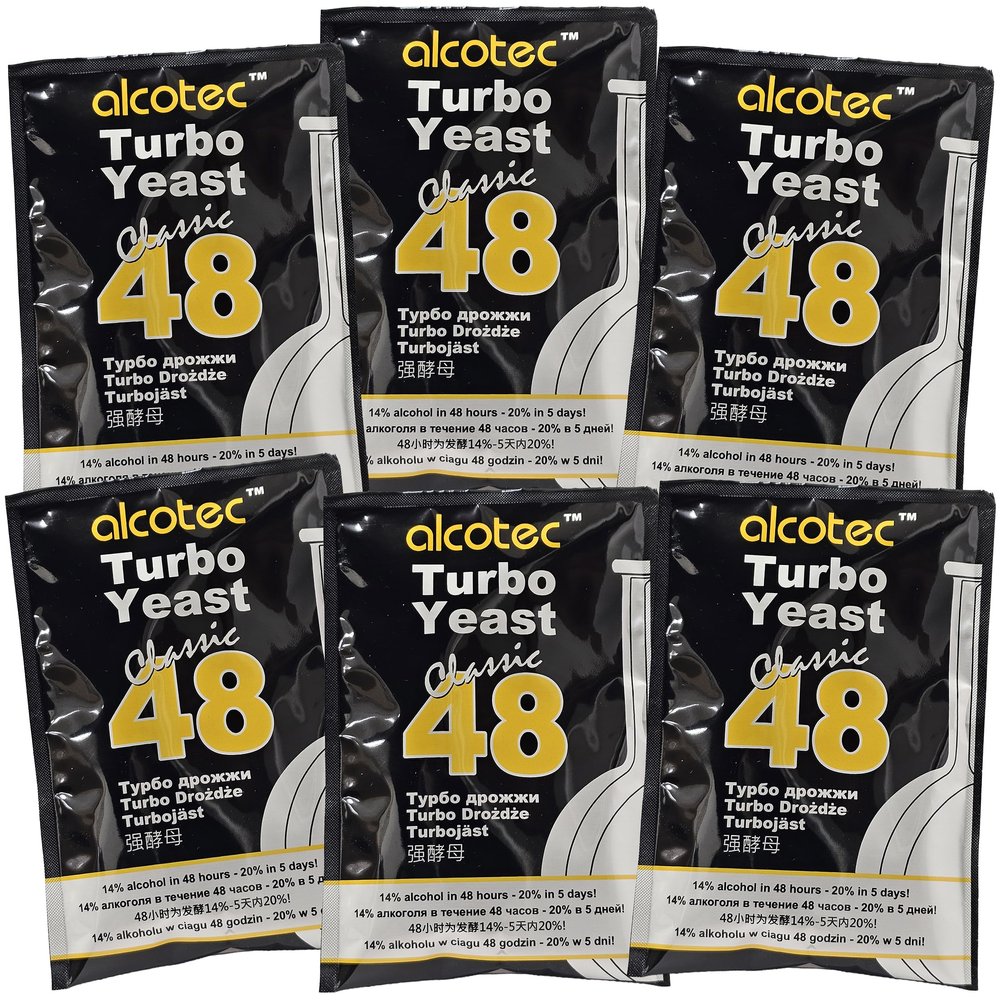 Alcotec 48 Hours Classic Turbo Yeast (Pack of 6)