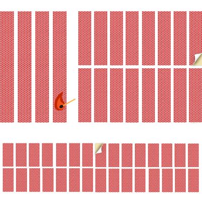52 PIECE Striker Strip Variety Pack | Honeycomb Match Strips | Various Size Replacement Stryker Strickers for Safety Matches | Peel & Stick Adhesive Paper