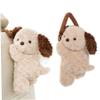 Cute Tissue Box Cover Soft Plush Dog Car Tissue Holder for Headrest Decorative Napkin Dispenser for Home Office Khaki view 1