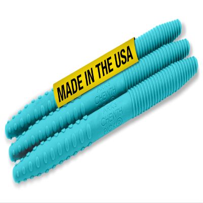 ARK Chewth Pick Chewable "Toothpicks", Sensory Toys for Teens and Adults, Chewy Fidget for Autism, ADHD, SPD, Anxiety, Medical-Grade Chew Tools, XT, Firm, Teal, Textured