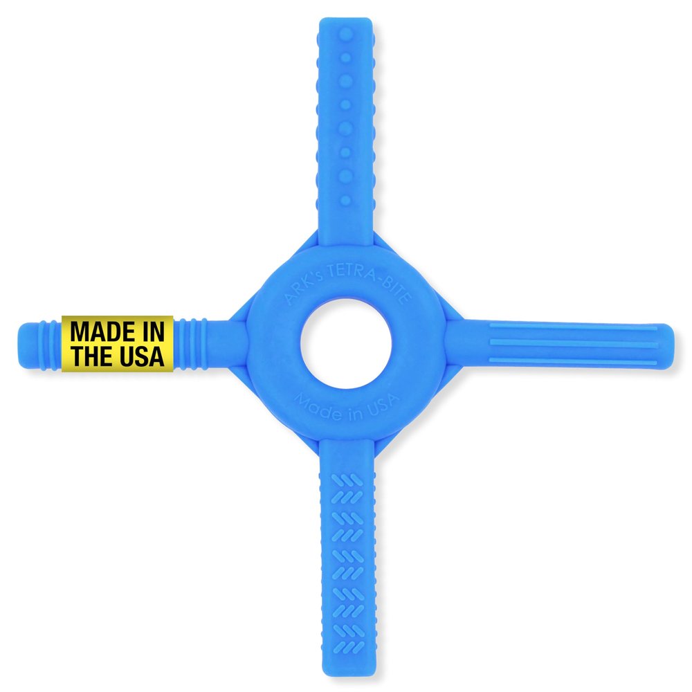 ARK Tetra-Bite Chewy Fidget, Sensory Toys for Kids and Adults, Chewy Fidget for Autism, ADHD, SPD, Anxiety, Medical-Grade Chew Tools, XXT, Very Firm, Royal Blue