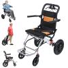 Lightweight Wheelchair for Adults, Foldable Travel Wheelchair Transport Wheel Chair for Narrow Doorways, 15.75 Inch Wide Seat Portable Wheel Chair, Aluminum Frame, Shock Absorbing Wheels (Black) view 1