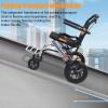 Lightweight Wheelchair for Adults, Foldable Travel Wheelchair Transport Wheel Chair for Narrow Doorways, 15.75 Inch Wide Seat Portable Wheel Chair, Aluminum Frame, Shock Absorbing Wheels (Black) view 2