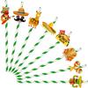 24 Pcs Fiesta Paper Straws Mexican Theme Disposable Drinking Straws with Sombrero, Llama, Taco, Poncho, and Maracas Decorations for Cinco de Mayo, Taco Nights, and Fiesta Parties view 1