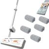 LCPKUTTR Large Flat Mop, Mops for Floor Cleaning Mop 360 Rotatable Adjustable Cleaning Mop, Wall Mops for Washing Walls Spin Wet and Dry Use Floor System 12027(White) view 1