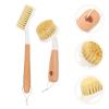 DECHOUS Multi-use Pot and Dish Cleaning Brush Set, 2pcs Wood Handle Kitchen Scrub Brushes with Square Round Heads for Household Pot and Pan Cleaning view 3