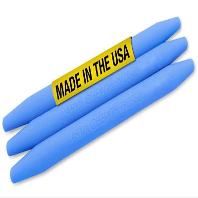 ARK Chewth Pick Chewable "Toothpicks", Sensory Toys for Teens and Adults, Chewy Fidget for Autism, ADHD, SPD, Anxiety, Medical-Grade Chew Tools, XXT, Very Firm, Royal Blue, Smooth