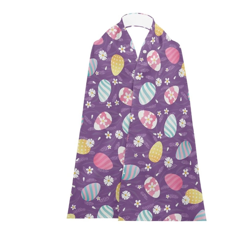 Uorisanigo 3 PCS Easter Adult Bibs for Women Easter Eggs Adult Bib Dining Scarf with Snaps for Elderly Washable Clothing Protectors