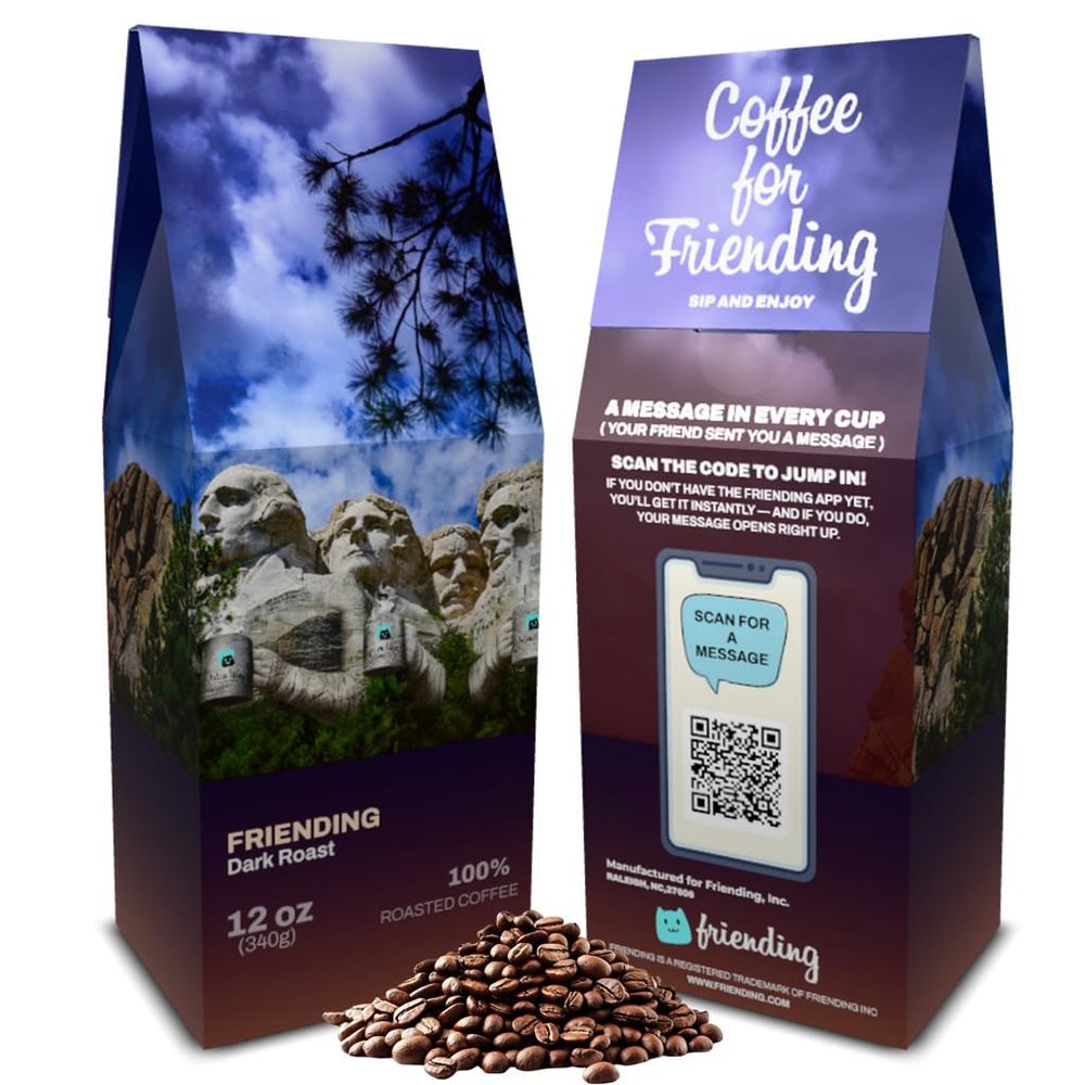 Send a Gift Message with Friending Blend Friending 12 oz Whole Bean Coffee, Medium Roast Freshly Roasted to Order, Made in USA Premium Arabica Coffee Gift