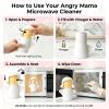 Aivwis Angry Mama Microwave Oven Steam Cleaner, Angry Mom Microwave Cleaner, Just Add Vinegar and Water, Cut Cleaning Time by Half (White) view 3