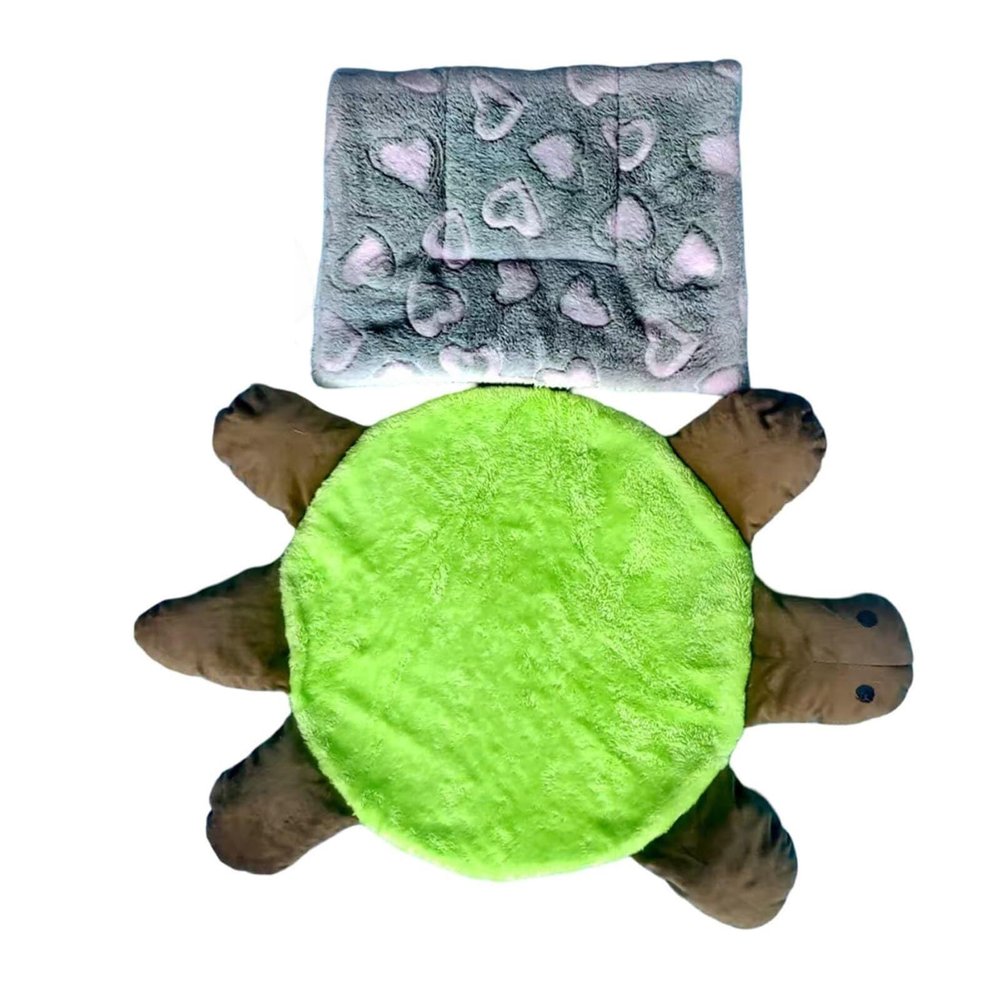 11'' Floor Turtle Mop, Cute Small Double Turtle Shaped Floor Cleaning Pad, Washable Reusable Mop for Home Dorms Office Tile, Laminate Floors, Easy to Wash(Green)