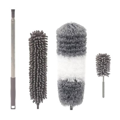 Alipis Telescopic Household Duster 2-in-1 Microfiber Chenille Dust Cleaning Brush with Extendable Handle for Ceiling, Furniture, and Home Dust Removal