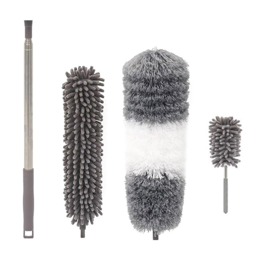 Alipis Telescopic Household Duster 2-in-1 Microfiber Chenille Dust Cleaning Brush with Extendable Handle for Ceiling, Furniture, and Home Dust Removal