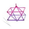 EliteBloom Pink-Purple Two-Tone Splicing Clear Water Hexaxed Star Quartz Pyramid 5-10 Inch Mokaba Merkaba Sound Therapy Meditation Yoga Meditation Stress Relief Corner Frame Percuss,10 inch view 1