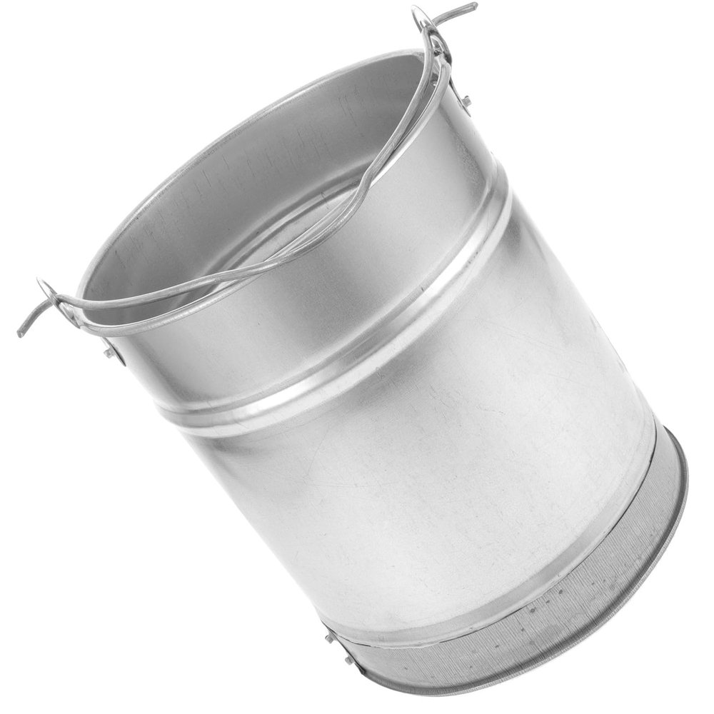 BESPORTBLE Thickened 5l Metal Water Bucket with Handle, Heavy Duty Round Iron Laundry Wash Bucket for Dormitory, Gardening, Oil Storage and Water Carrying