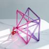 EliteBloom Pink-Purple Two-Tone Splicing Clear Water Hexaxed Star Quartz Pyramid 5-10 Inch Mokaba Merkaba Sound Therapy Meditation Yoga Meditation Stress Relief Corner Frame Percuss,5 inch view 4