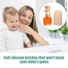 ROMISBABA Silicone Toothbrush 3pcs with Tongue Cleaner for Oral Care, Soft Tongue Brush Suitable for Newborns view 3