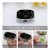Black Red Eyed Wolf Pill Box 2-Compartment Portable Travel Square Pill Case Daily Pill Holder with Store Vitamins Pocket Medicine Organizer for Office Home Fish Oil view 4