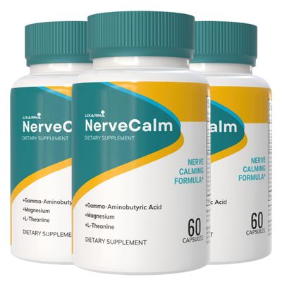 Nerve Calm Capsules | All Natural Ingredients | NerveCalm Capsules | Nerve Calm Supplement with Advanced Formula for Women & Men - 60 Capsule (Pack 3)