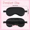 2 Pack Silk Sleep Mask Adjustable Silk Eye Mask for Sleeping Soft Sleeping Eye Shade Cover for Women Men Soft Blackout Eye Mask Satin Blindfold with Elastic Strap for Travel & Home-Black view 2