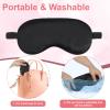 2 Pack Silk Sleep Mask Adjustable Silk Eye Mask for Sleeping Soft Sleeping Eye Shade Cover for Women Men Soft Blackout Eye Mask Satin Blindfold with Elastic Strap for Travel & Home-Black view 4