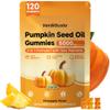 120 Count Pumpkin Seed Oil Gummies with Saw Palmetto | 5,000 mg Cold-Pressed Extract | Sugar-Free Pineapple Flavor | Supports Hair, Skin & Prostate Health | Pumpkin Seed Oil Supplement for Men & Women view 1