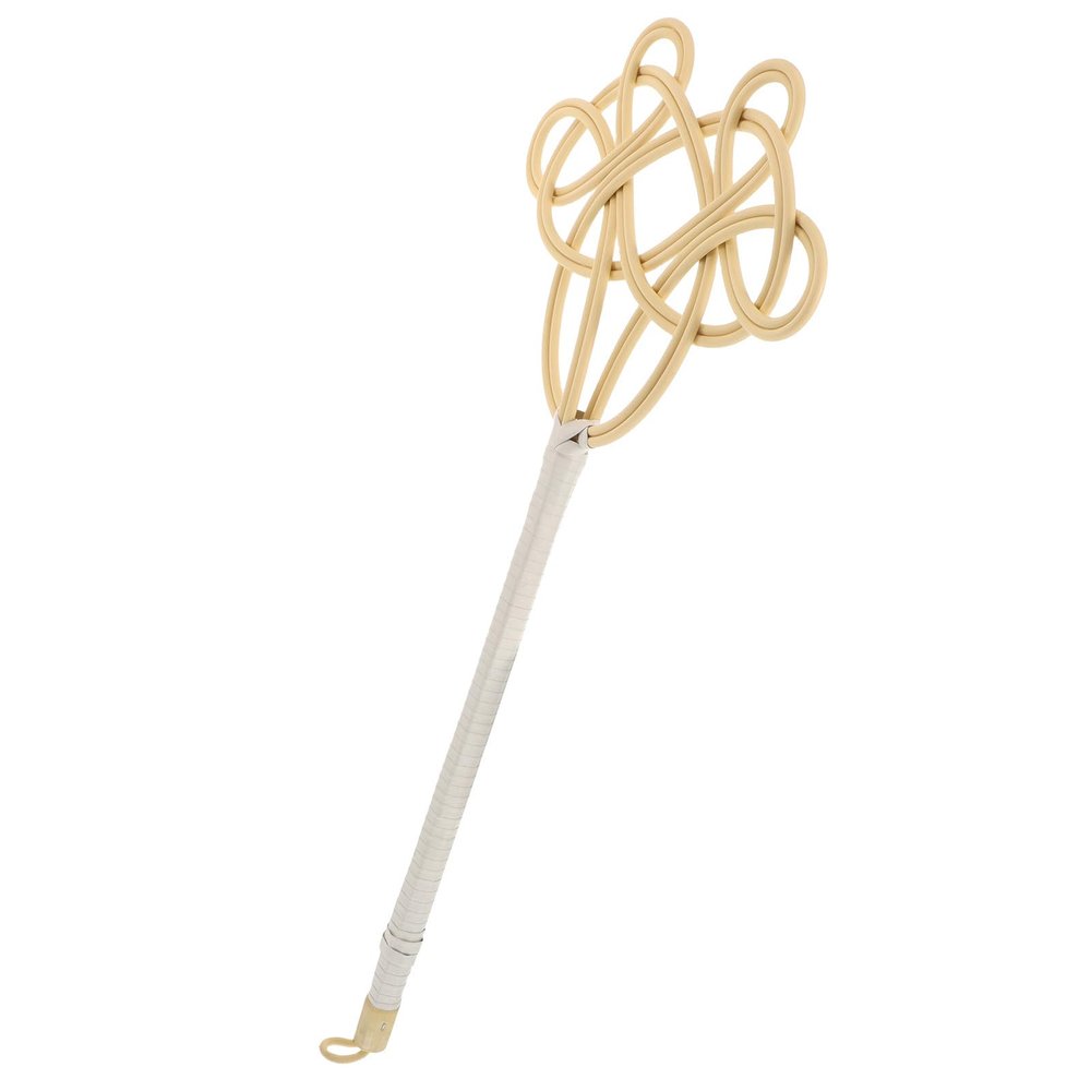 Alipis Long Handle Carpet Duster Tool with Imitation Rattan Weave, Rug Beater for Quilt Cleaning, Sturdy Plastic Dust Removal Paddle for Household and Laundry Use
