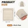 PATIKIL Muslin Bags (3 x 4 Inch, White) (25 Pcs), Cotton Flat Drawstring Bag Reusable Canvas Linen Gift Pouch, Suit for - Jewelry/Party Favors Wrapping/Home Storage/DIY Craft view 2