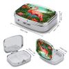 Tropical Flamingo Pill Box 2-Compartment Portable Travel Square Pill Case Daily Pill Holder with Store Vitamins Pocket Medicine Organizer for Office Home Fish Oil view 2