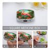 Tropical Flamingo Pill Box 2-Compartment Portable Travel Square Pill Case Daily Pill Holder with Store Vitamins Pocket Medicine Organizer for Office Home Fish Oil view 4