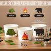 CHENGU 120 Pcs 9 oz Camping Paper Treat Cups Adventure Awaits VBS Party Supplies Campfire Bear Forest Disposable Snack Bowls for Hiking Picnic Sunday School BBQ Birthday Party view 2