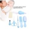 Baby Grooming Kit, 8PCS Portable Newborn Care Essentials Set with Safety Nail Cutter in Blue view 2