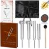 Tuning Forks for Healing Set (128Hz, 136.1Hz, 256Hz, 384Hz) with Activator & Reflex Hammer, Sound Therapy Instruments for Chakra/Yoga/Meditation, Frequency Healing Devices with Crystal Base view 1