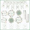 LemonRoad 128 Pcs Sage Green Floral Baby Shower Party Decorations for 25 Guests, Wildflower Welcome Baby Shower Paper Plates Napkins Cups Tablecloth Forks Banner for Spring Gender Reveal Party Supply view 3