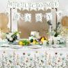 LemonRoad 128 Pcs Sage Green Floral Baby Shower Party Decorations for 25 Guests, Wildflower Welcome Baby Shower Paper Plates Napkins Cups Tablecloth Forks Banner for Spring Gender Reveal Party Supply view 4